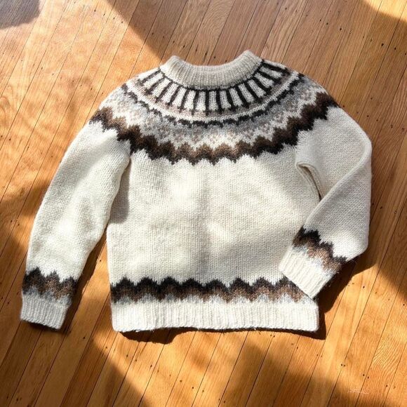 Vtg Icelandic Wool Fair Isle Crewneck Sweater Medium Womens Hilda Ltd - Picture 5 of 5